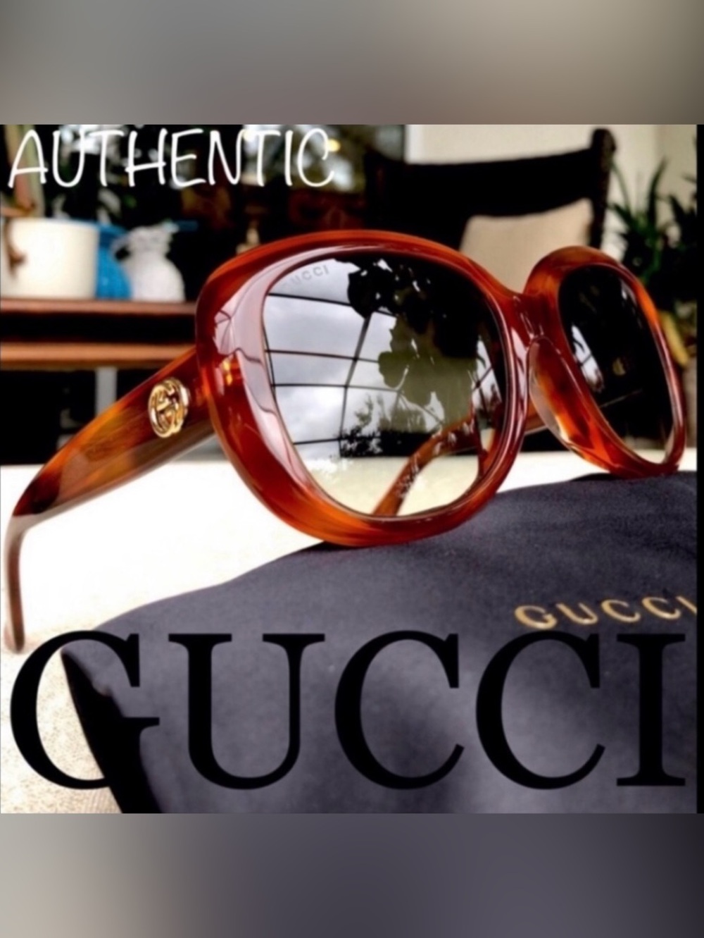 GUCCI 55mm sunglasses Auburn